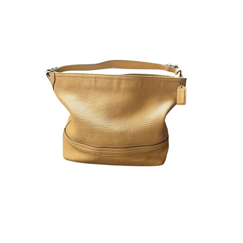 Coach Tan Pebbled Leather Hobo Shoulder Tote Bag 5715